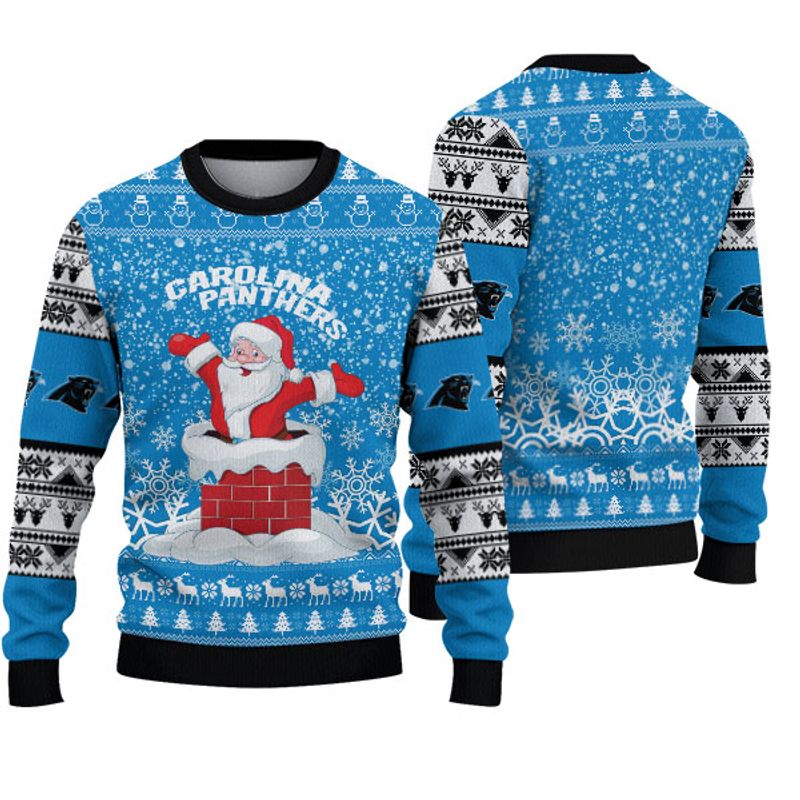 Vintage Carolina Panthers Sweatshirt Cute Santa Claus