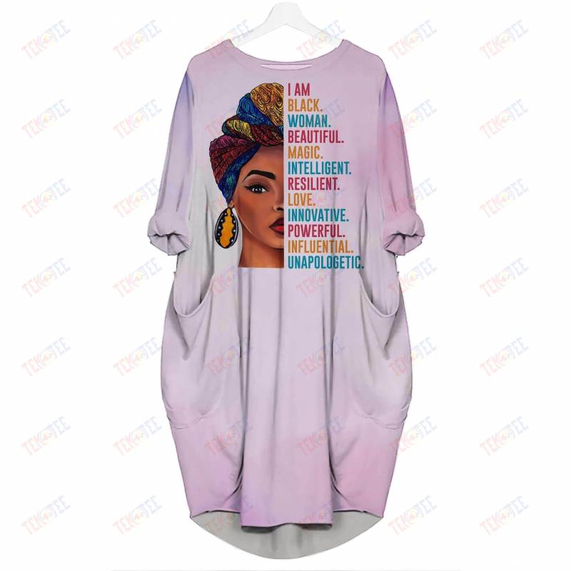 Temotee African Dress 7 – I Am Black Woman Beautiful Magic Intelligent 3D Dress Afro Girl Shirt African American Woman Gift Idea TMT6781