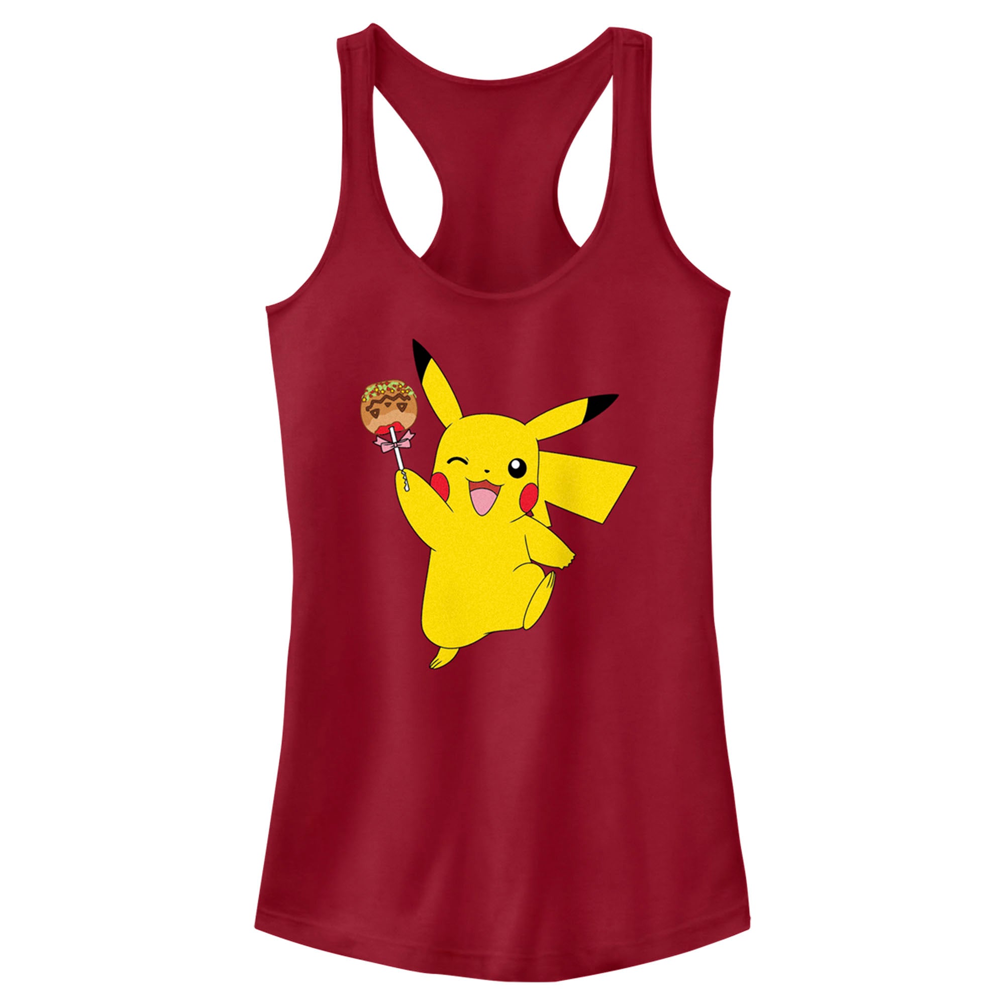 Junior’S Pokemon Halloween Pikachu Jack-O’-Lantern Caramel Apple Racerback Tank Top