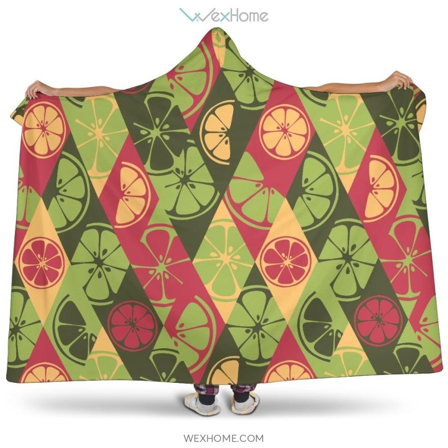 Cool Geometric Lime Pattern Hooded Blanket