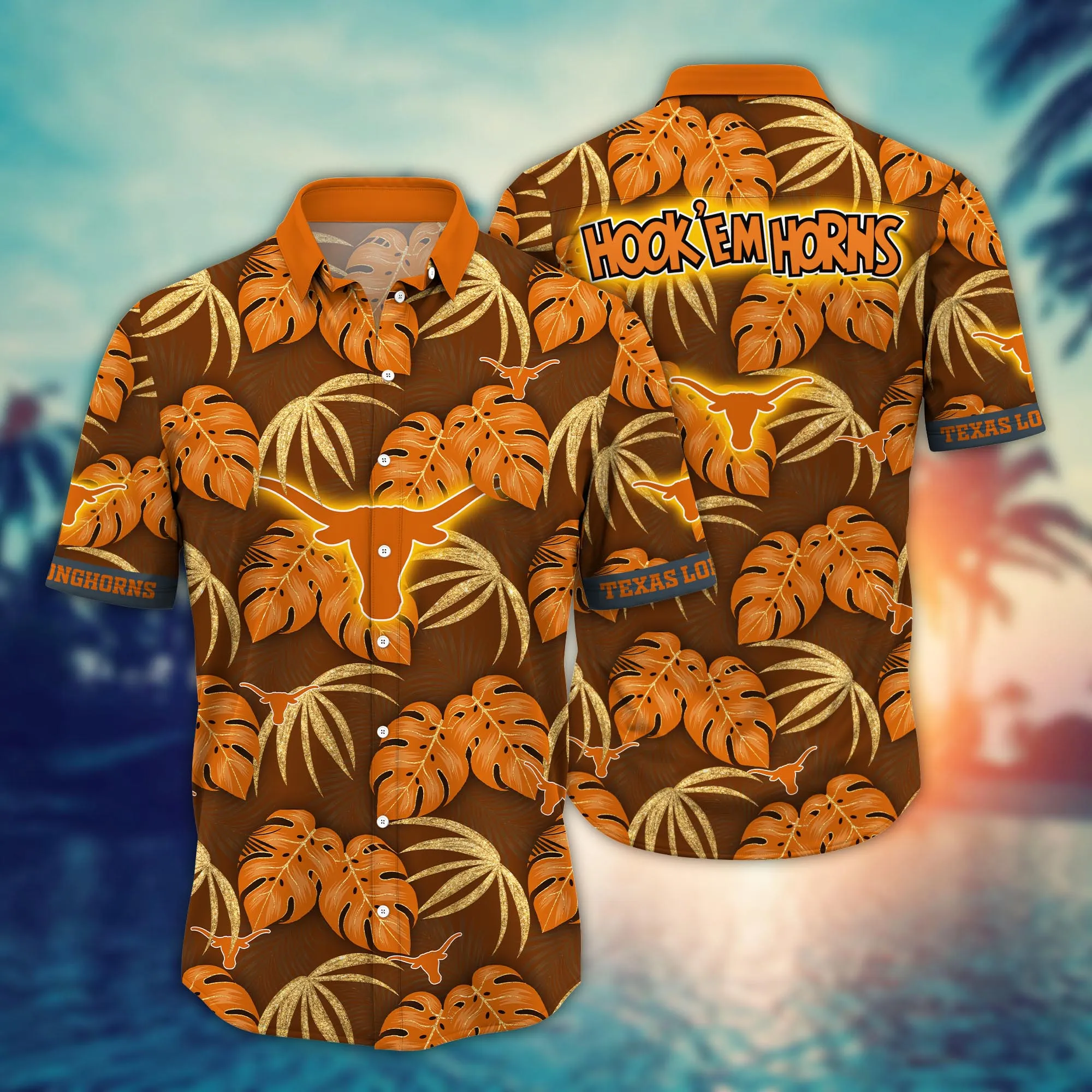 Texas Longhorns NCAA Hawaiian Shirt Sun-Drenched Aloha Shirt