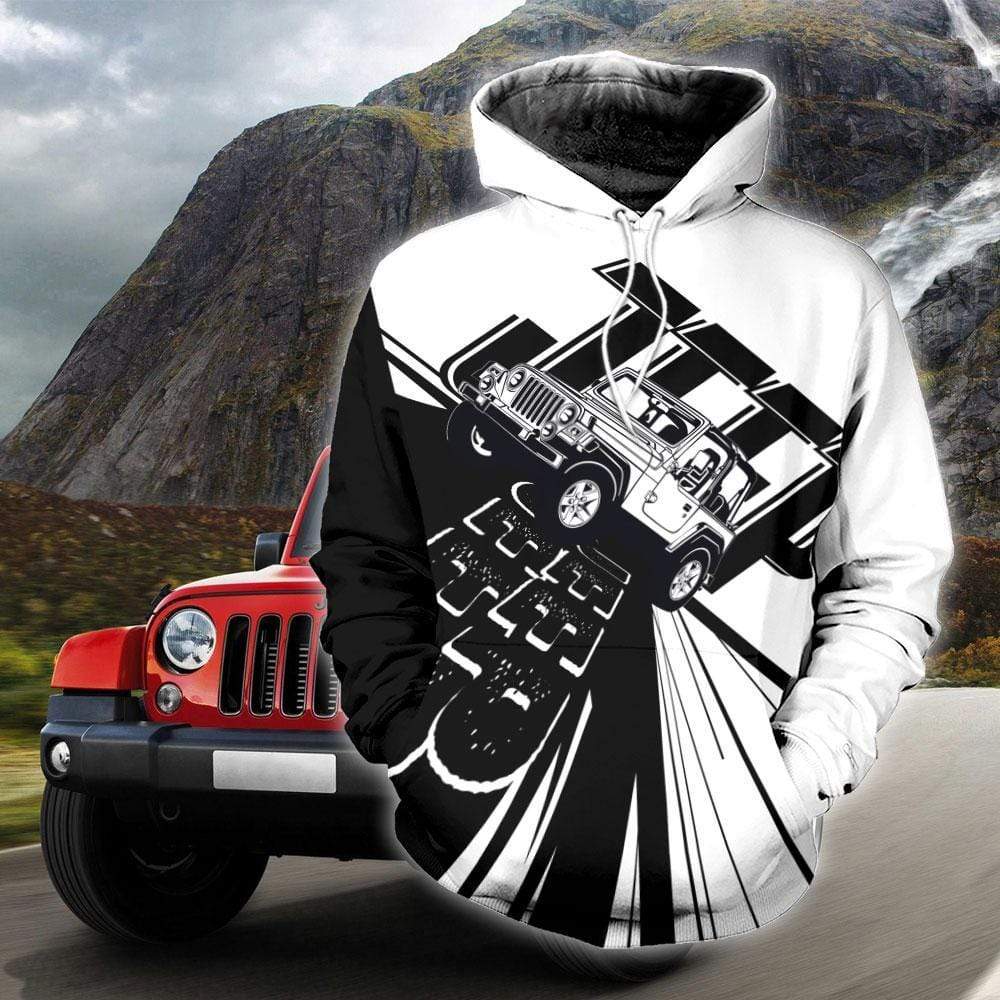 B&W Jeep Hoodie 3D #81220h