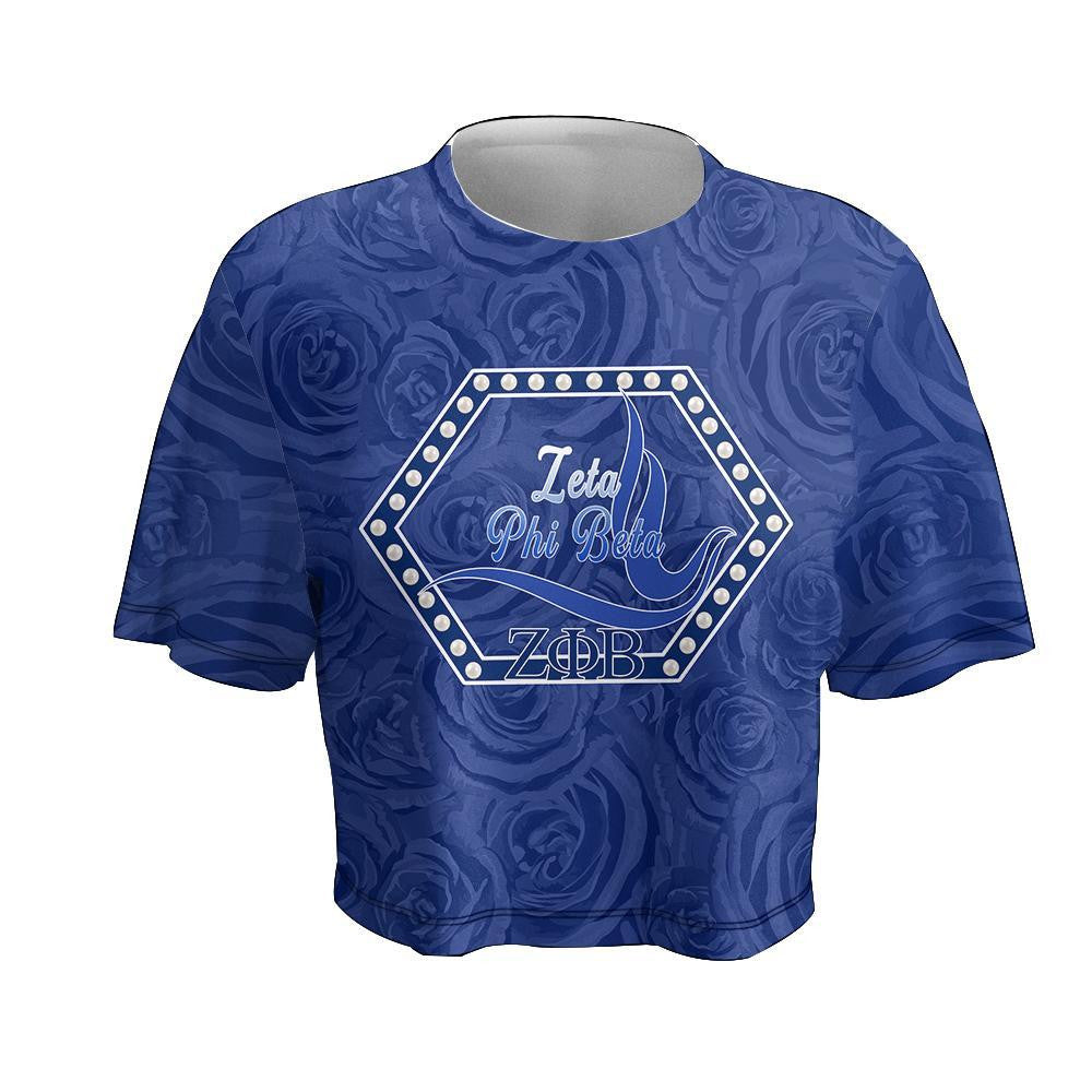 Sorority Tshirt – Zeta Phi Beta Rose Peals Croptop Tshirt