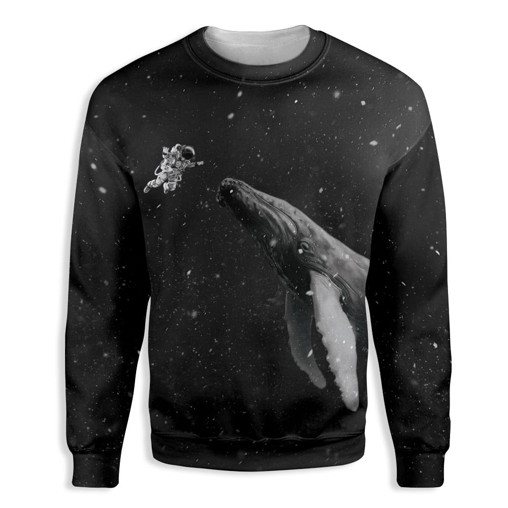 The Loneliest Whale And Astronaut Ez22 1310 All Over Print Sweatshirt