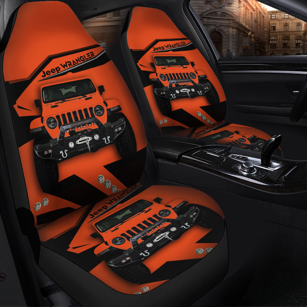 Orange Jeep Premium Custom Car Seat Covers Decor Protectors