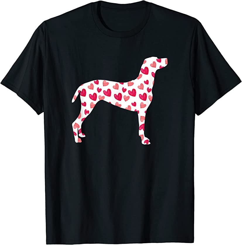 Valentines Day Vizsla Hearts Puppy Dog Lover T-Shirt