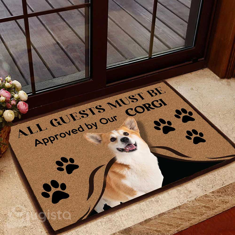 All Guests Must Be Approved By Our Corgi 01 All Over Printing Doormat Pre2282