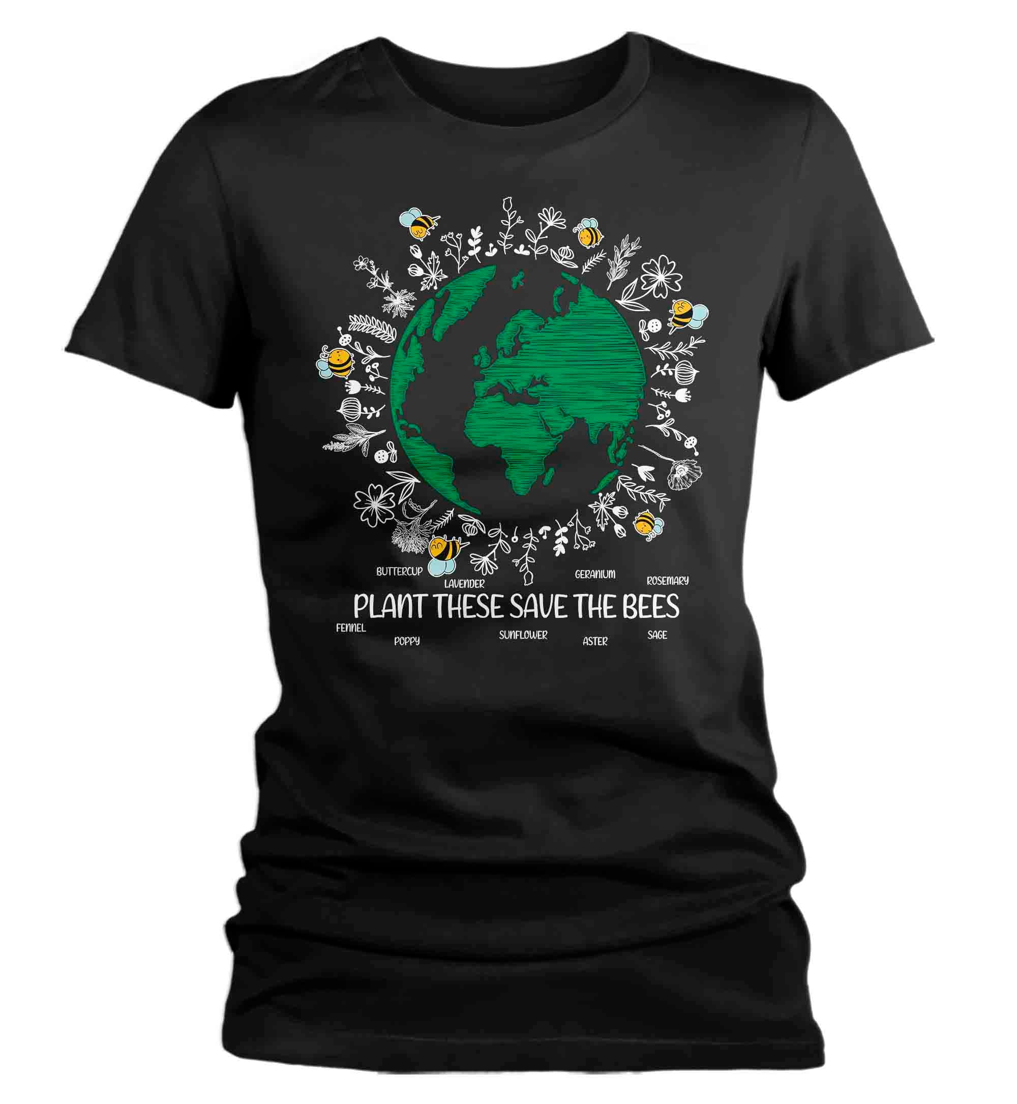 Women’S Earth Day Shirt Plant These T Shirt Forest Farming Save The Bees Climate Change Global Warming Gift Shirt Ladies Woman Tshirt