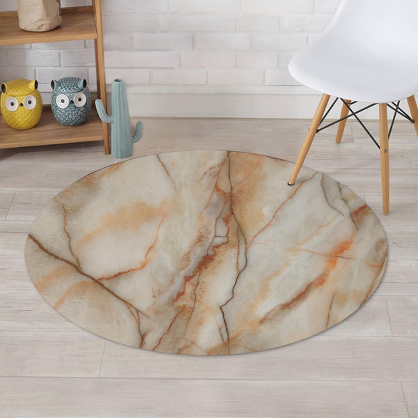 Brown Marble Round Rug