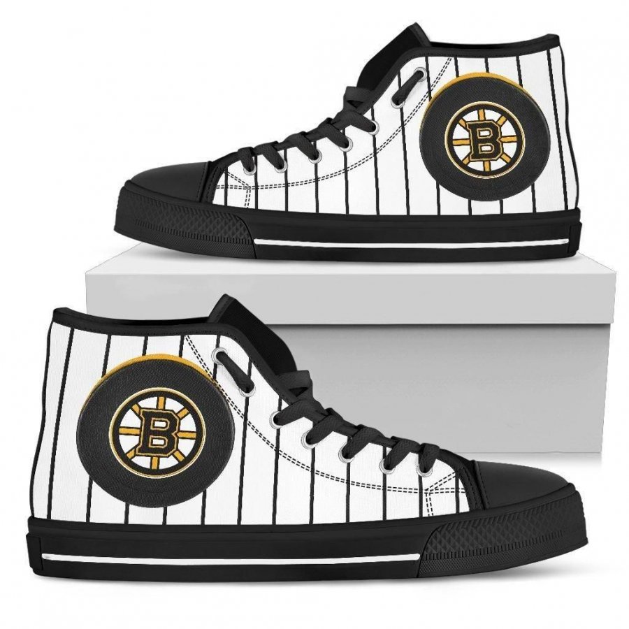 Straight Line With Deep Circle Boston Bruins High Top Shoes #268