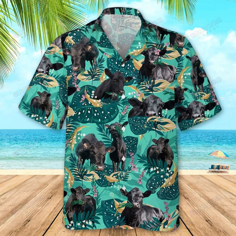 Black Angus Cattle Funny Hawaii Shirt Ha83199