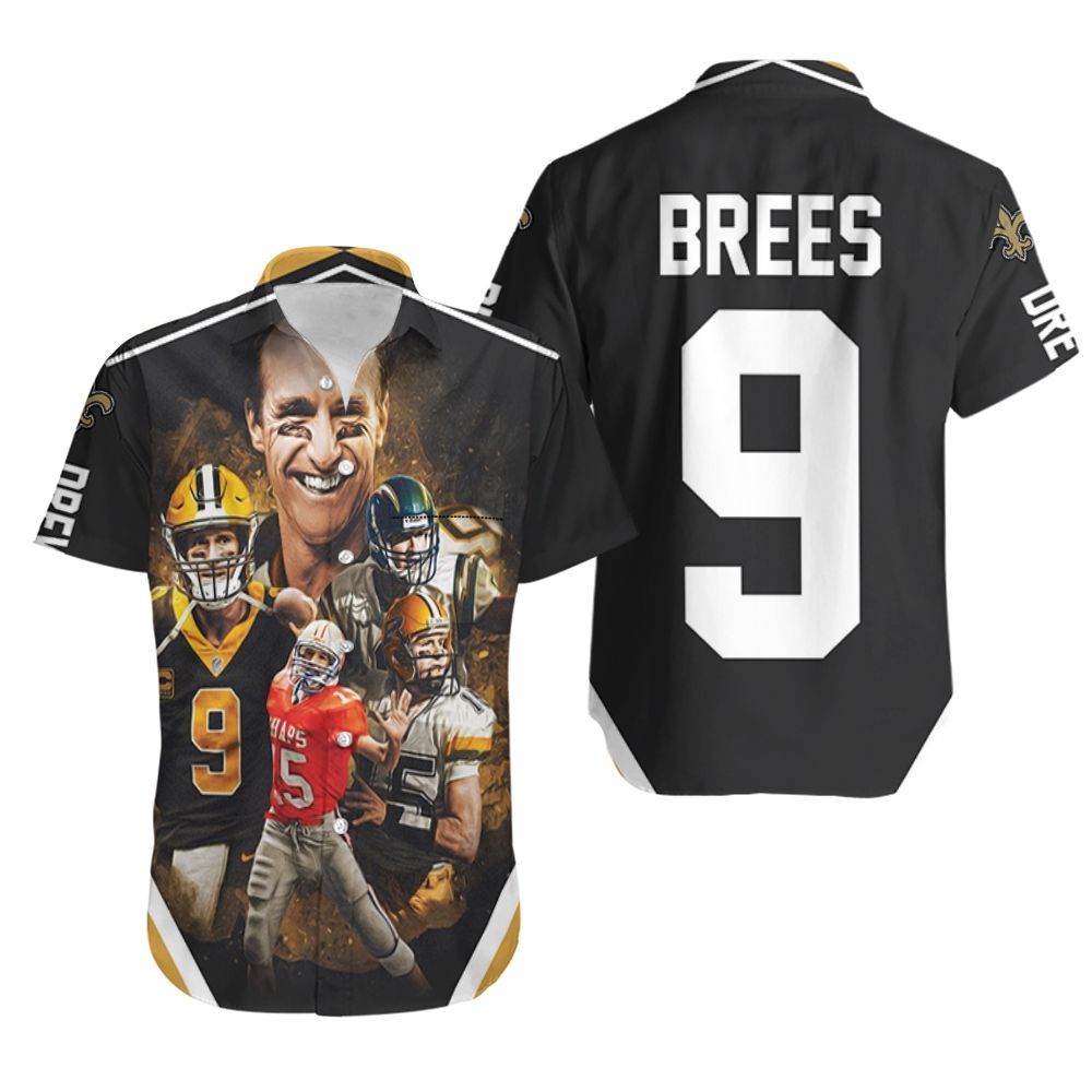 Drew Brees Ins New Orleans Saints Hawaiian Shirt