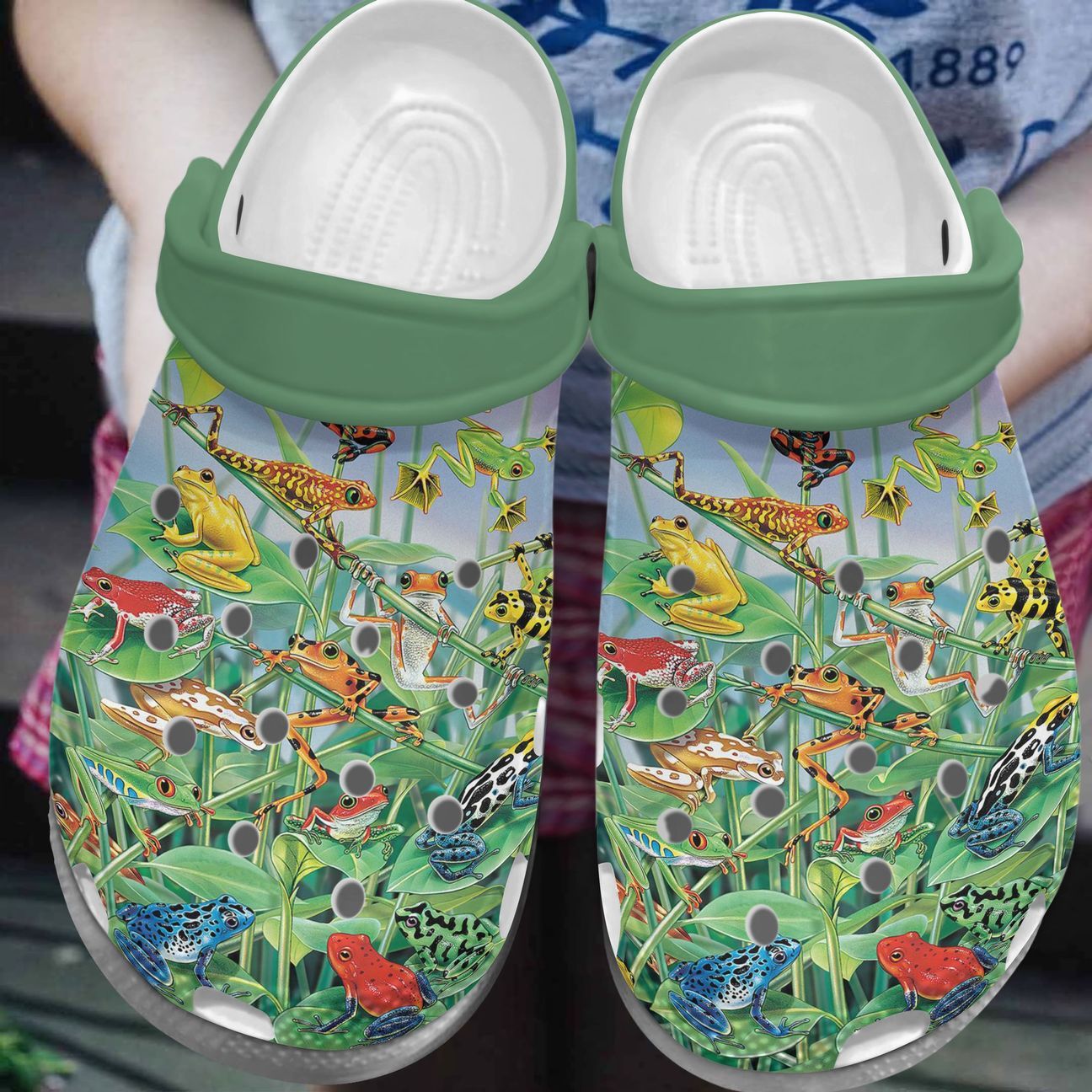 Frog Personalized Clog, Custom Name, Text, Color, Number Fashion Style For Women, Men, Kid, Print 3D Party On The Lake