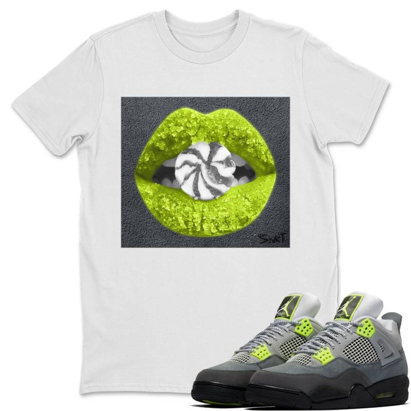 Lips Candy White T-Shirt – Air Jordan 4 ’95 Neon