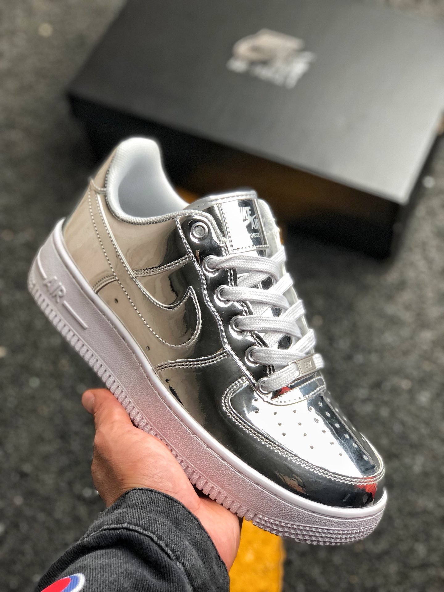 Nike Air Force 1 SP Liquid Silver ChromeMetallic SilverWhite 5339989