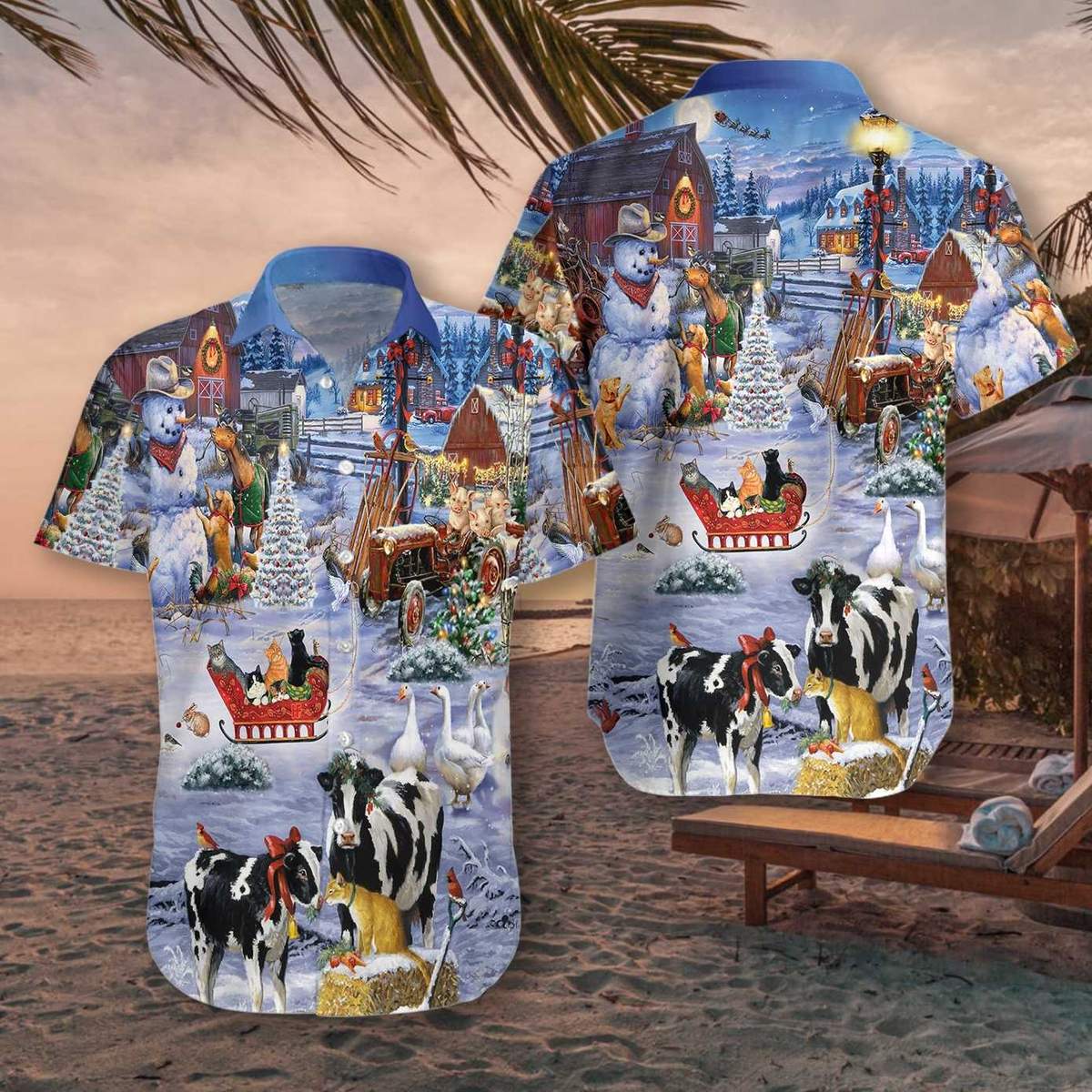 Beautiful Farm On Christmas Hawaii Shirt For Men And Women Ha61658