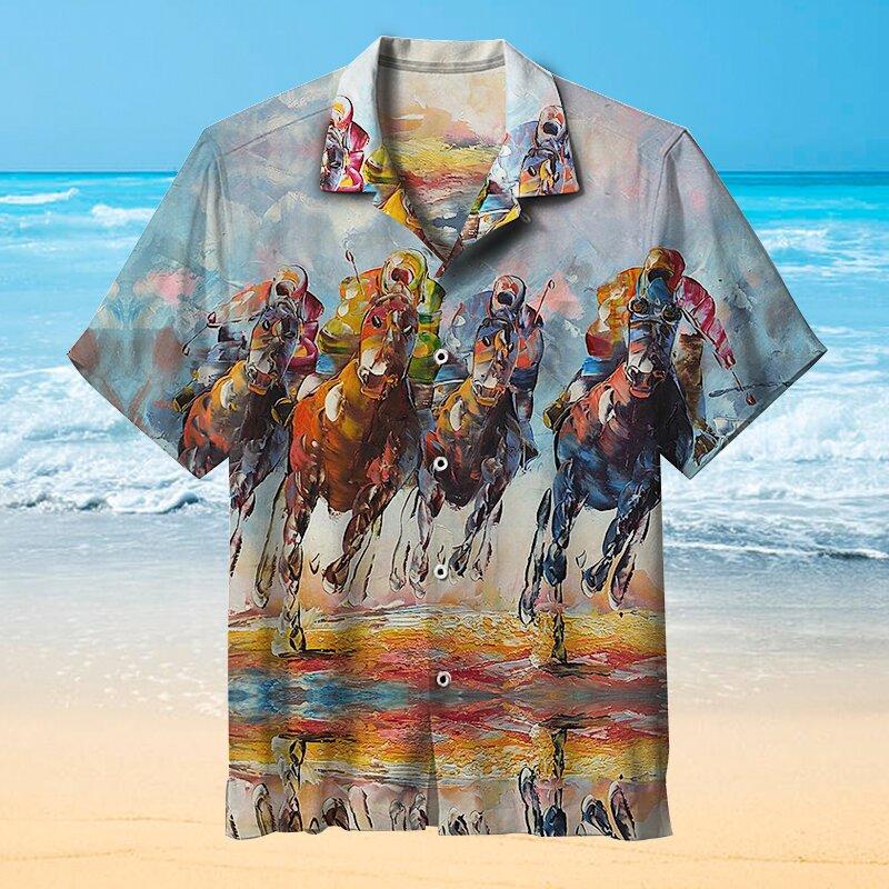 Equestrian Lovers Painting Art Hawaii Shirt For Men Women Adult Ha98301