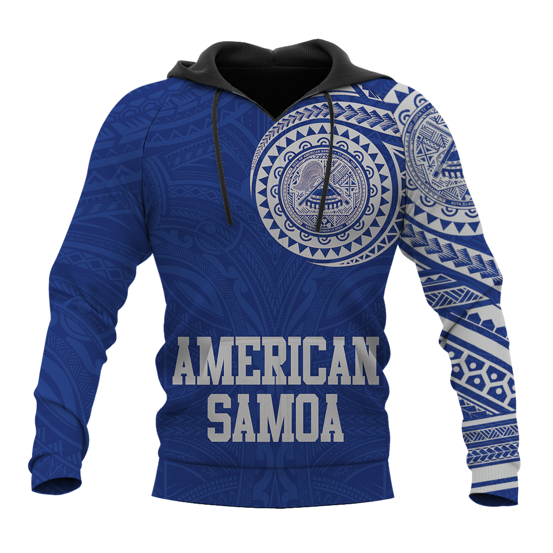 American Samoa Polynesian Logo Tattoo Style Blue all over print