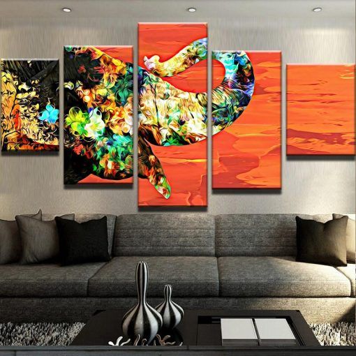 Abstract Elephant – Animal 5 Panel Canvas Art Wall Decor