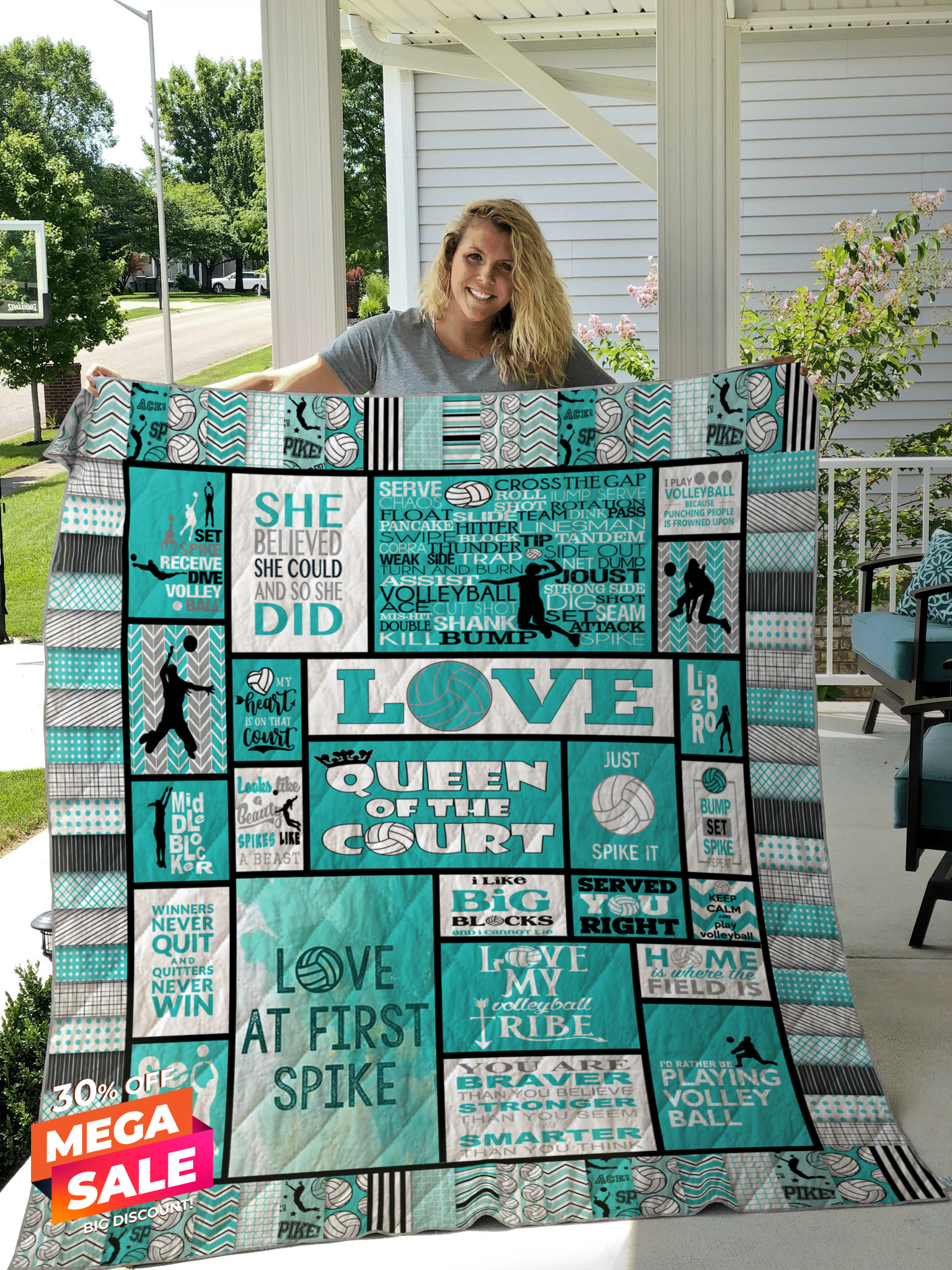 Volleyball CL02111097MDF Quilt Blanket