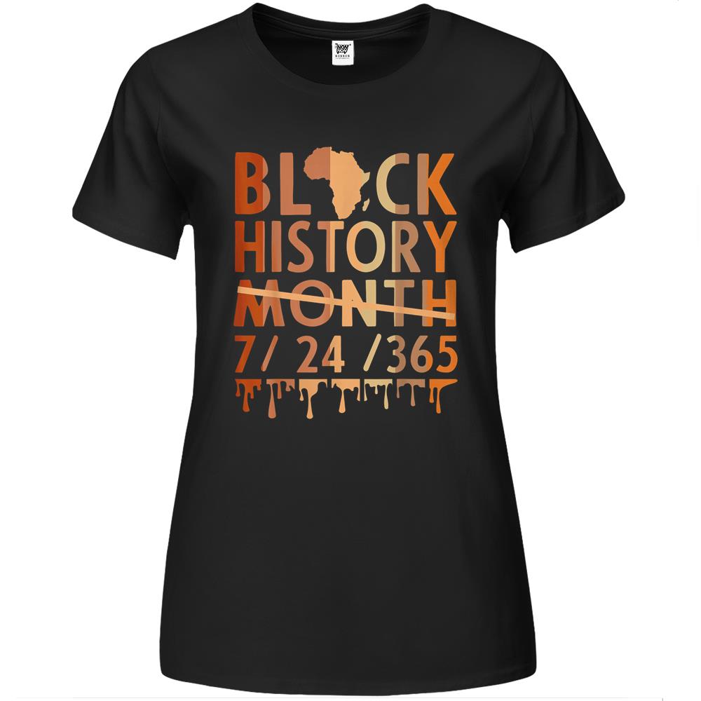 Black History Month 2022 Black History 365 Melanin Pride Premium Womens T Shirts