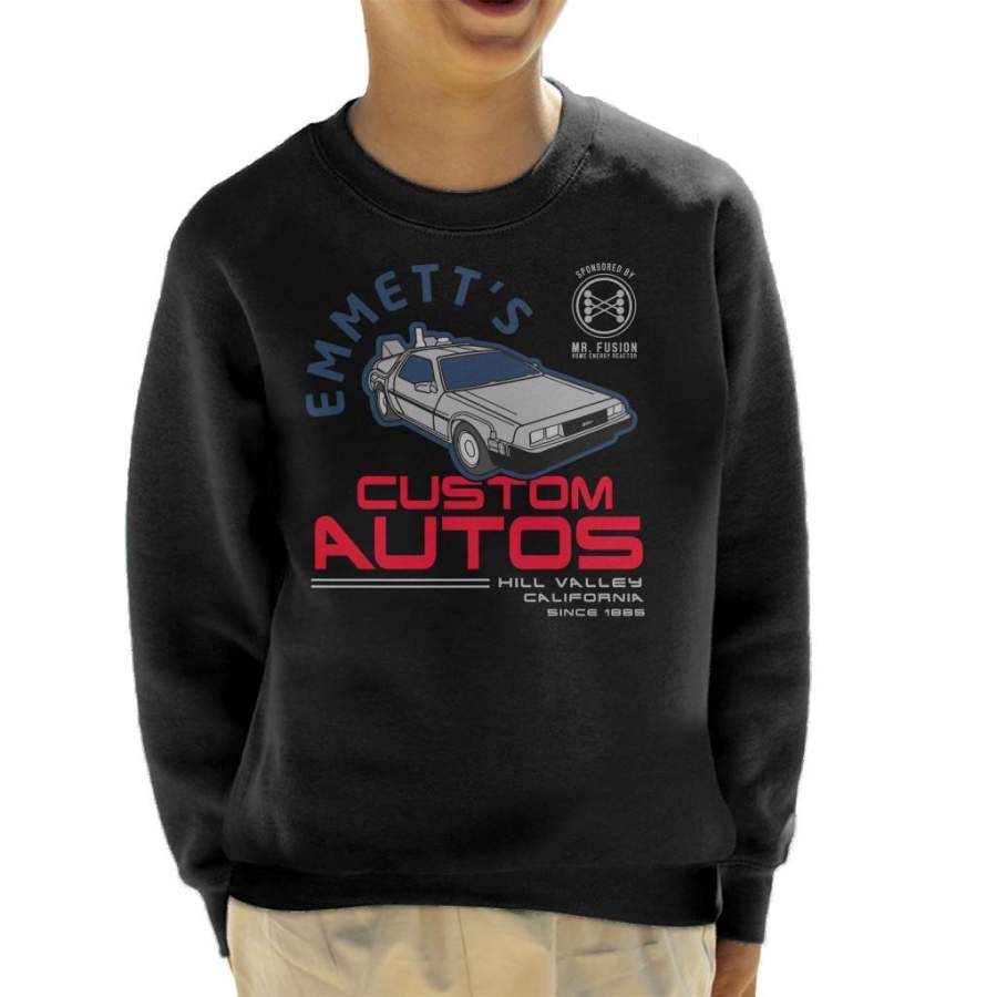 Back To The Future Emmetts Custom Autos Kid’s Sweatshirt