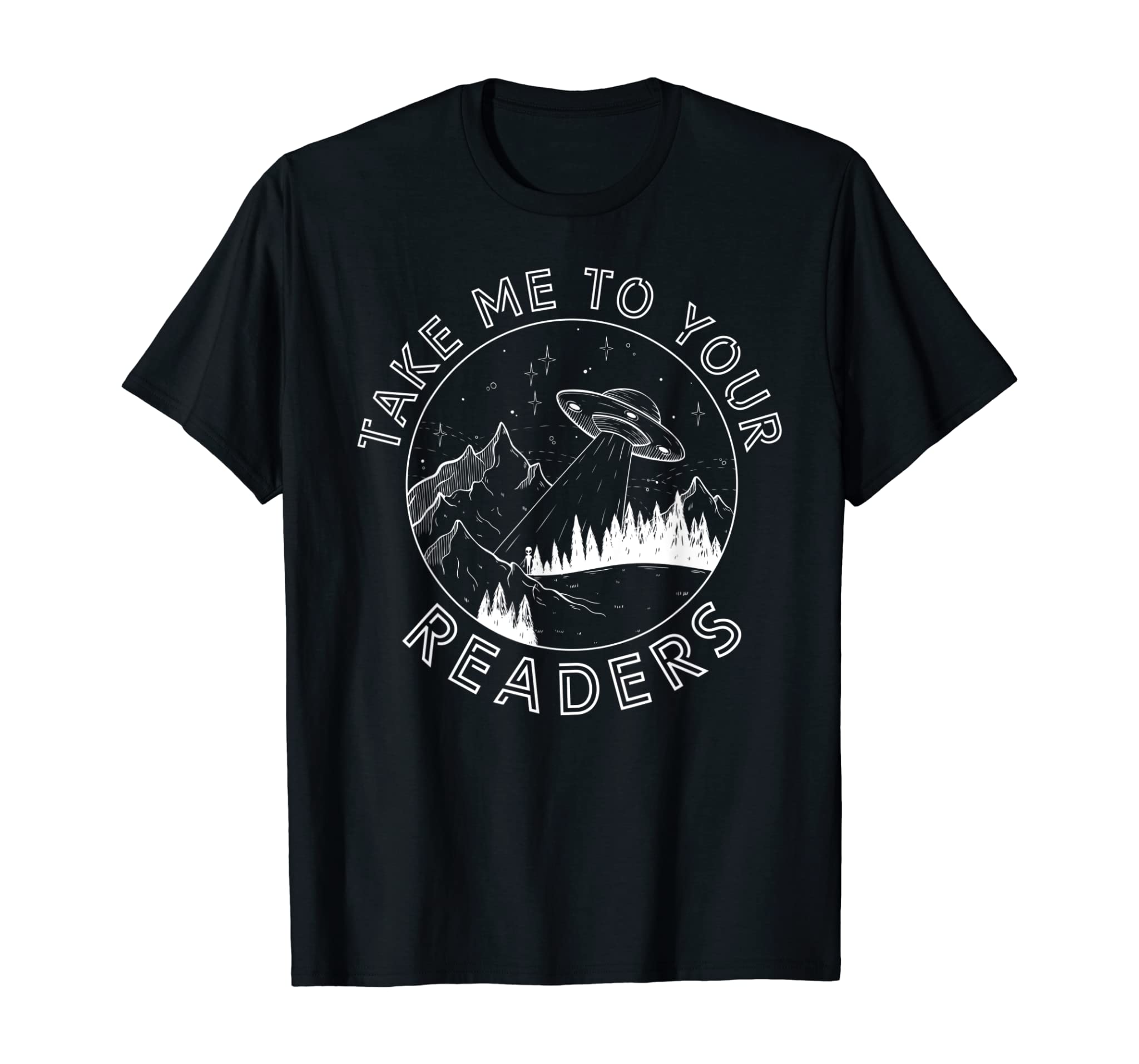 Alien Reading English Teacher Library Alien Space T-Shirt