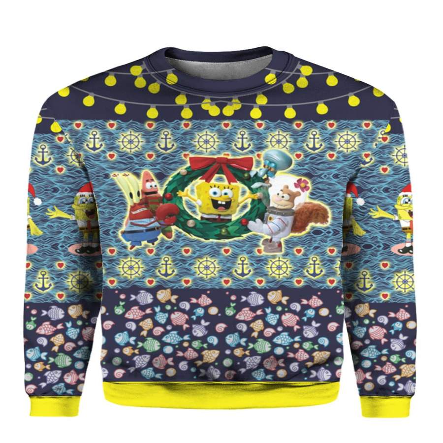 Spongebob 3D Print Ugly Christmas Sweater