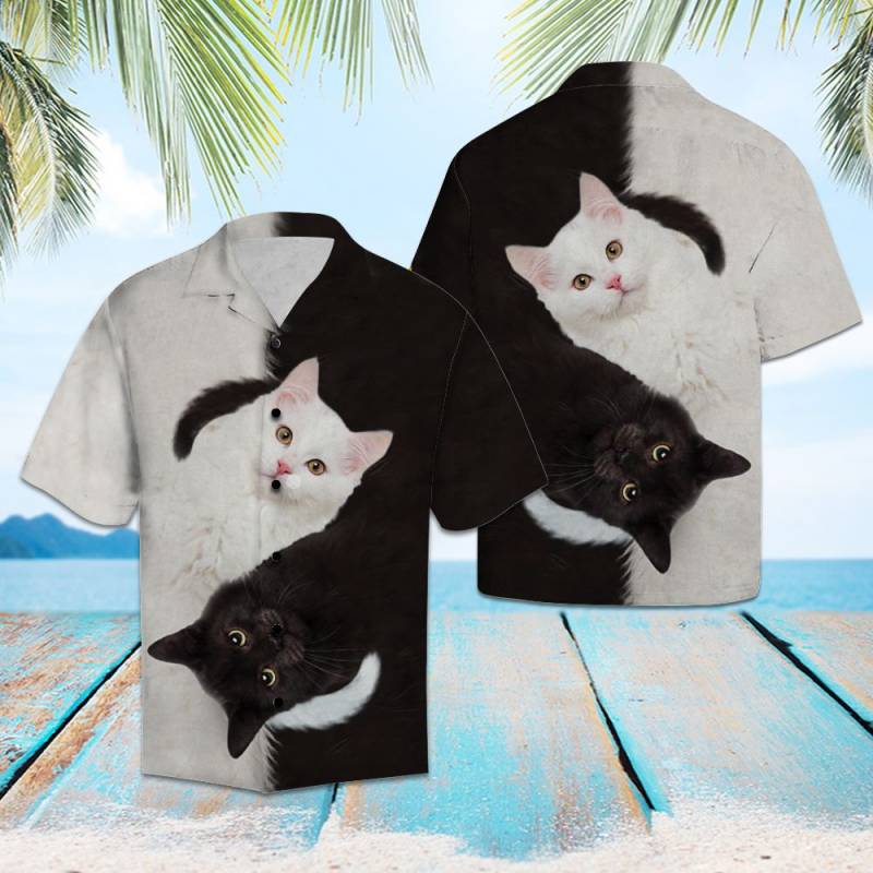 Amazing Black And White Cat HT17708 – Hawaiian Shirt