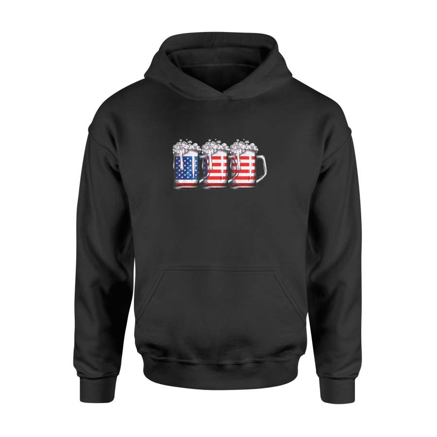 4th of July Shirts for Men Beer American Flag Shirt – Standard Hoodie