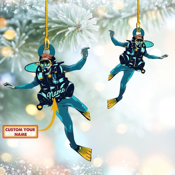 Custom Shaped Ornament001 – Scuba Diver – Fuly Christmas Ornament