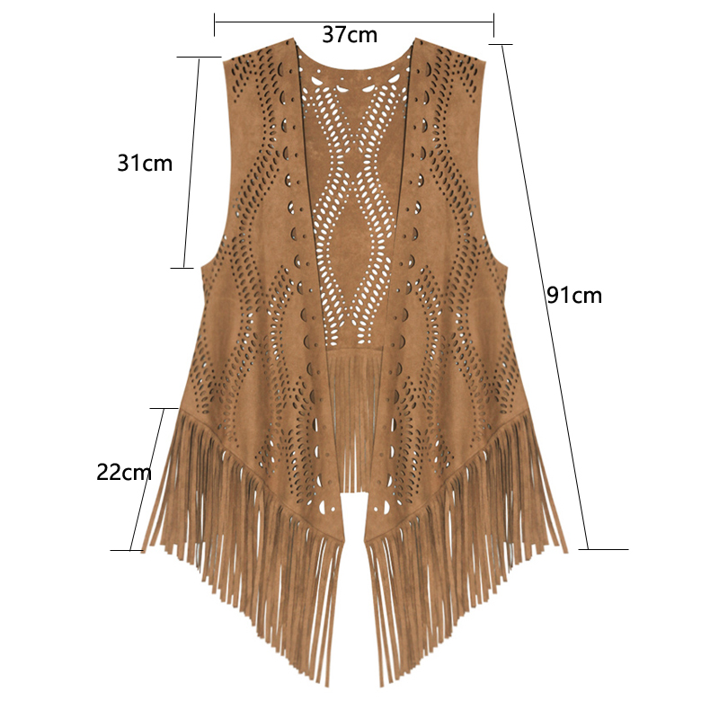 Suede Tassel Hollow Thin Outer Wear Vest Female Spring and Autumn Trend Fashion New 2021 Net Red Vest Jacket Streetwear alx