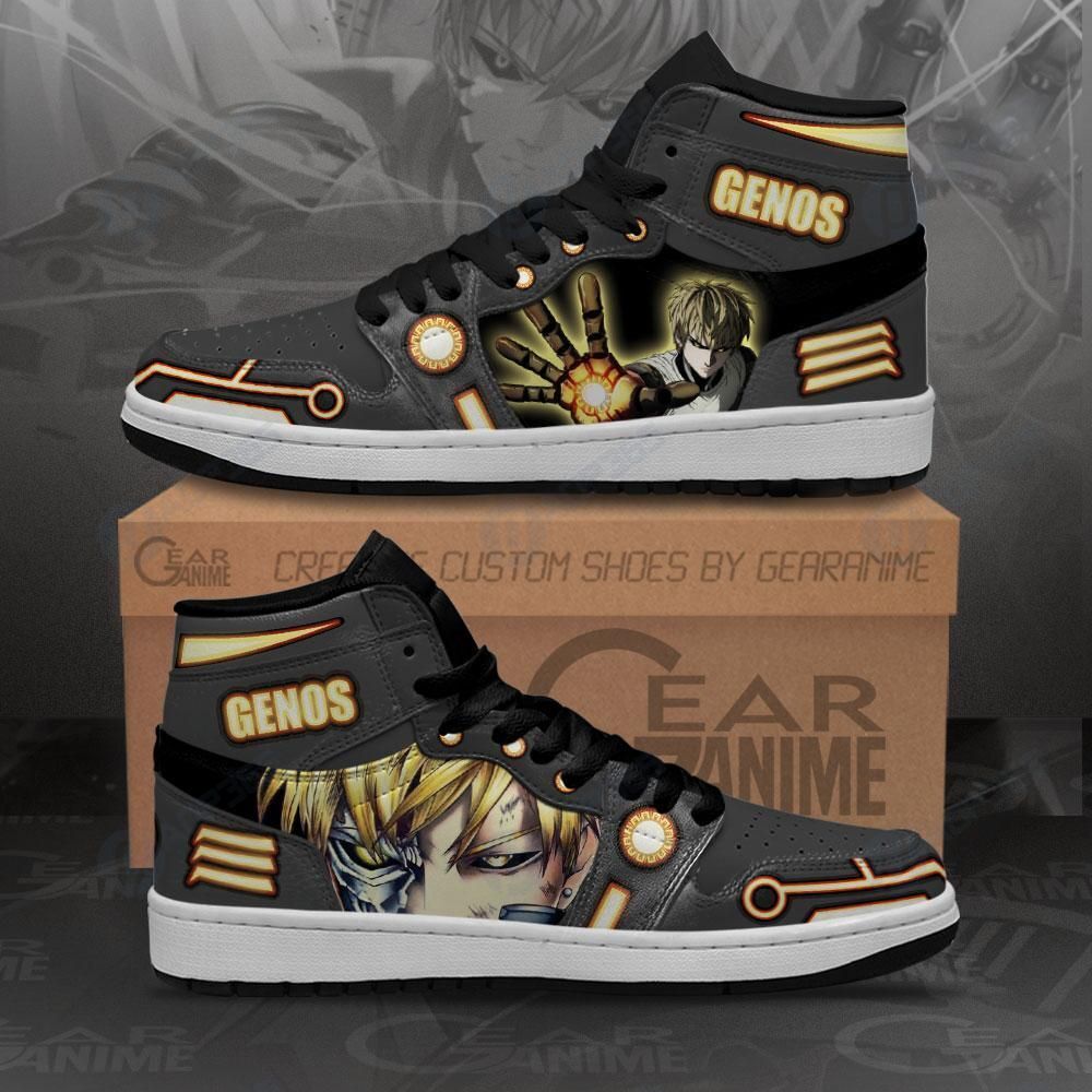 One Punch Man Genos Sneakers Anime Custom Shoes Mn10 Air Jordan 13 Shoes Hajd2403532