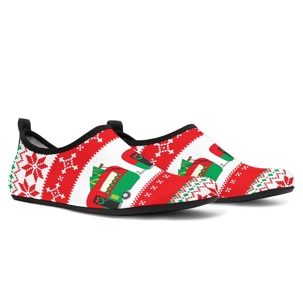 Camper Camping Ugly Christmas Design Print Aqua Water Shoes