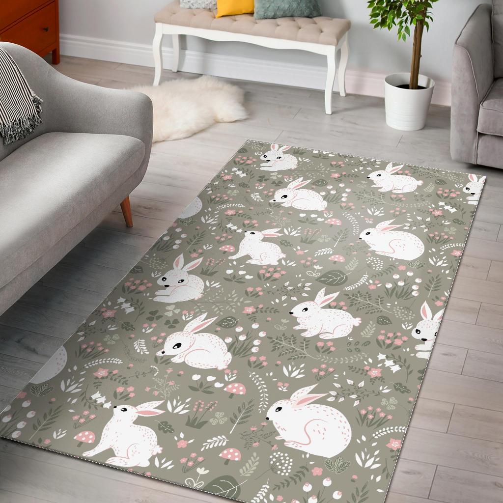 Cute Rabbit Pattern Area Rug