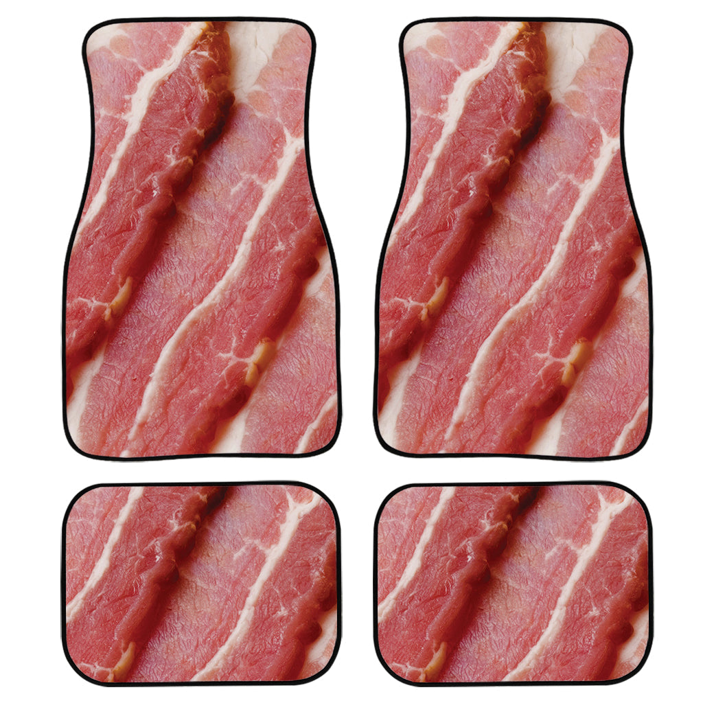 Raw Bacon Print Front And Back Car Floor Mats, Front Car Mat