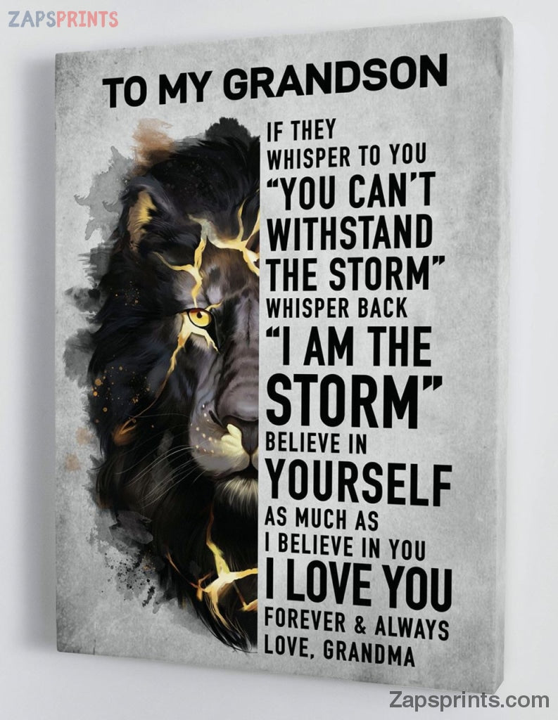 Grandchildren Canvas  – To My Grandson – From Grandma – Framed Canvas Gift Gms047 – Drandkids Canvas Artblankets.