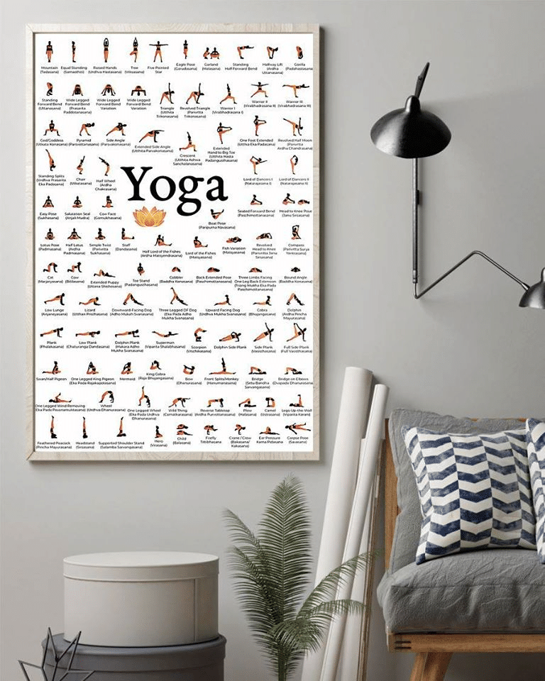 Yoga Knowledge For Men And Women Home Living Room Wall Decor Vertical Poster Canvas