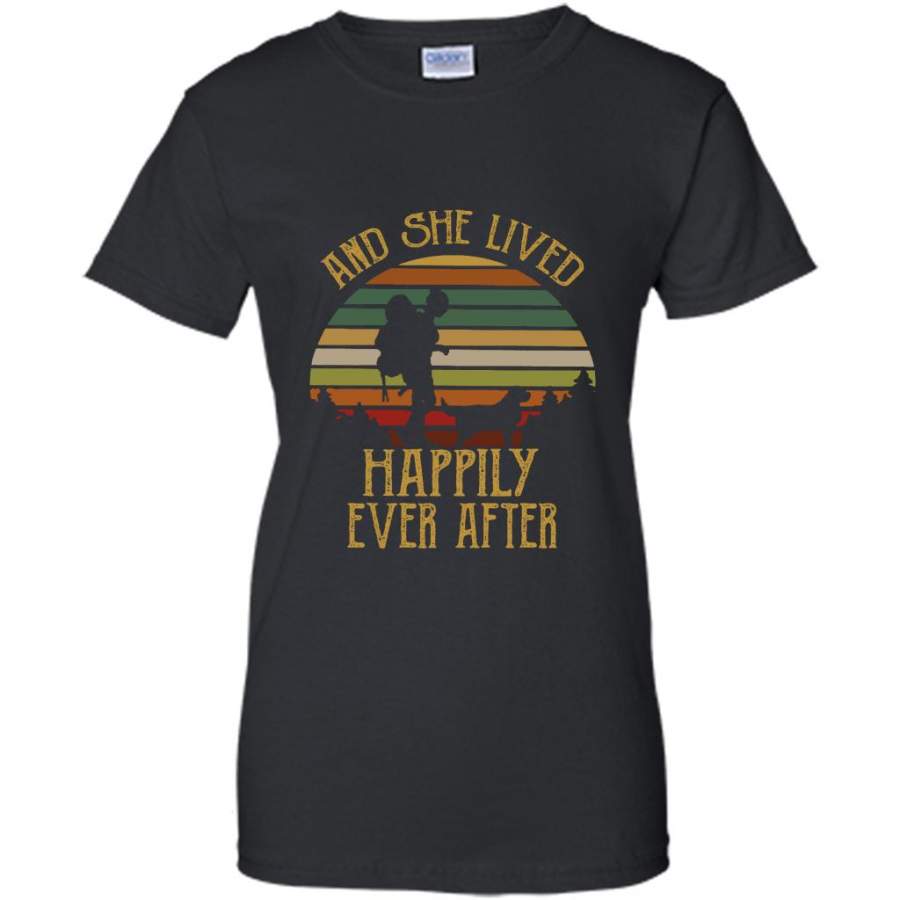 And She Lived Happily Ever After Classic Vintage Retro Design – Gildan Women Shirt