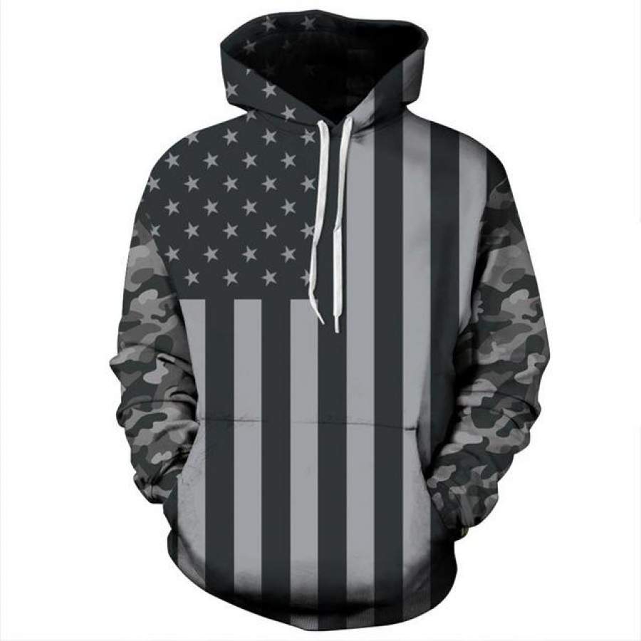 Men/Women 3D Print Striped Stars Mr.1991INC US Flag Pullover Hoodie