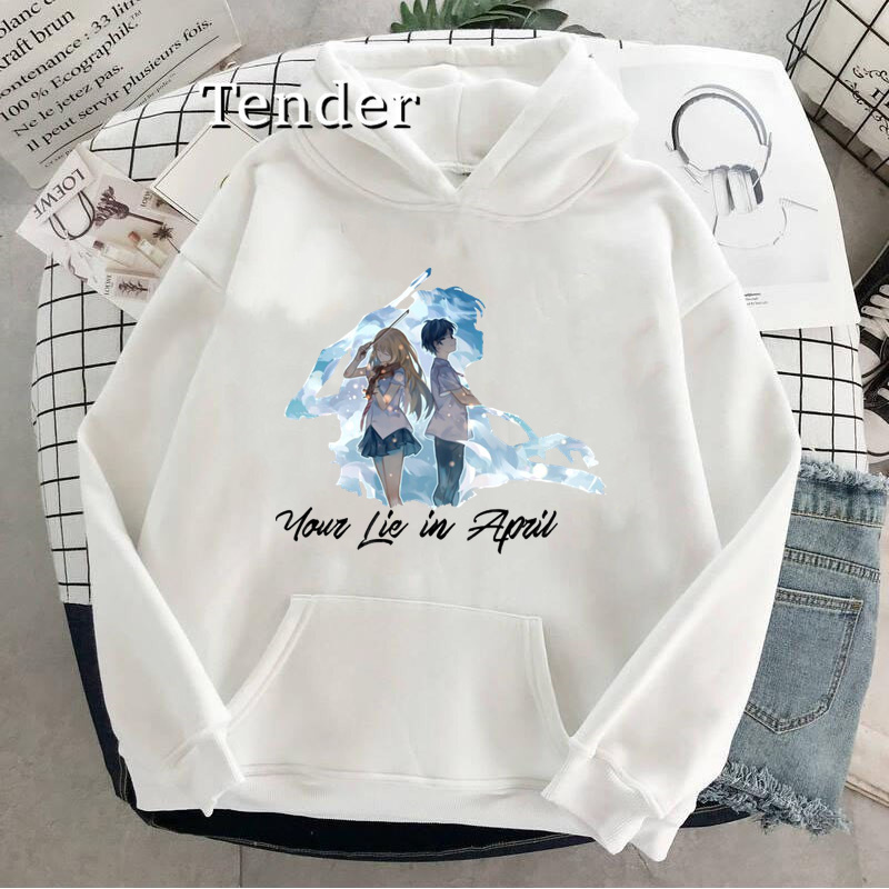 Anime Hoodies Anime Your Lie In April Women Clothes Arima and Miyazono Sweatshirt Vintage Graphic Hoodie Harajuku Sudadera alx