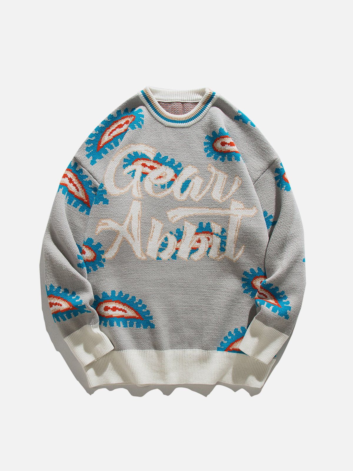 Talishko™ – Vintage Contrast Print Sweater