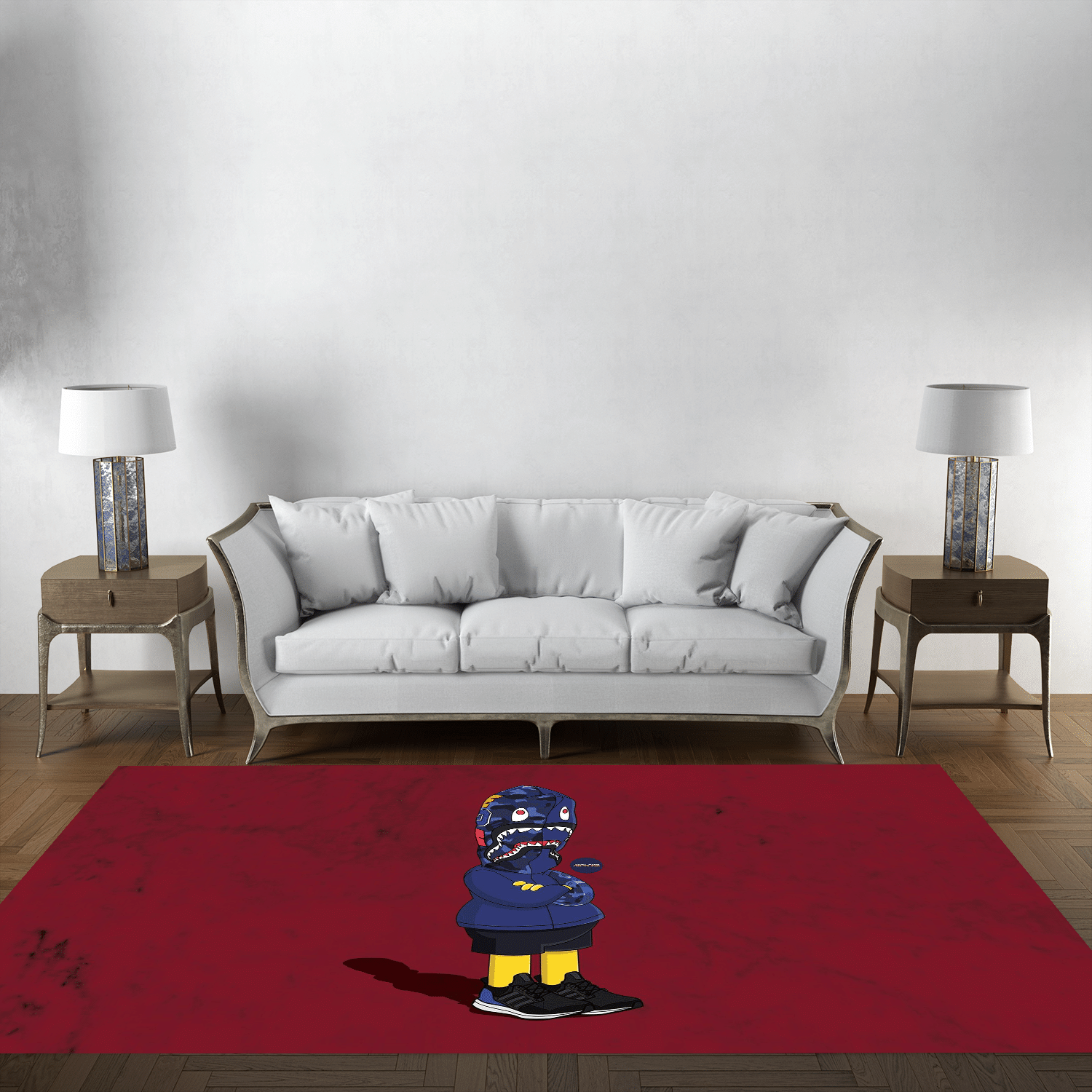 BAPE Insprired Rug, Luxury Hypebeast Living Room Carpet,Fashion Brand Floor Mat