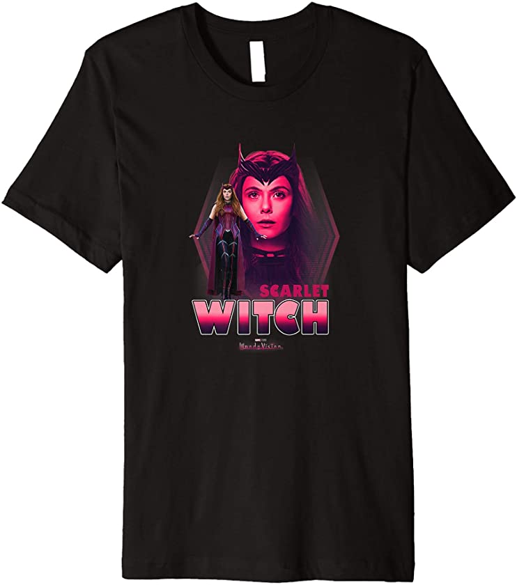 WandaVision The Scarlet Witch Faded Portrait Premium T-Shirt