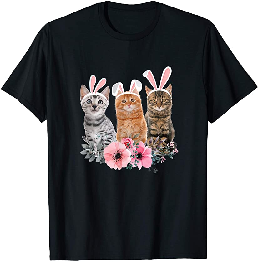 Three Cats Easter Day Kitten Lover T-Shirt