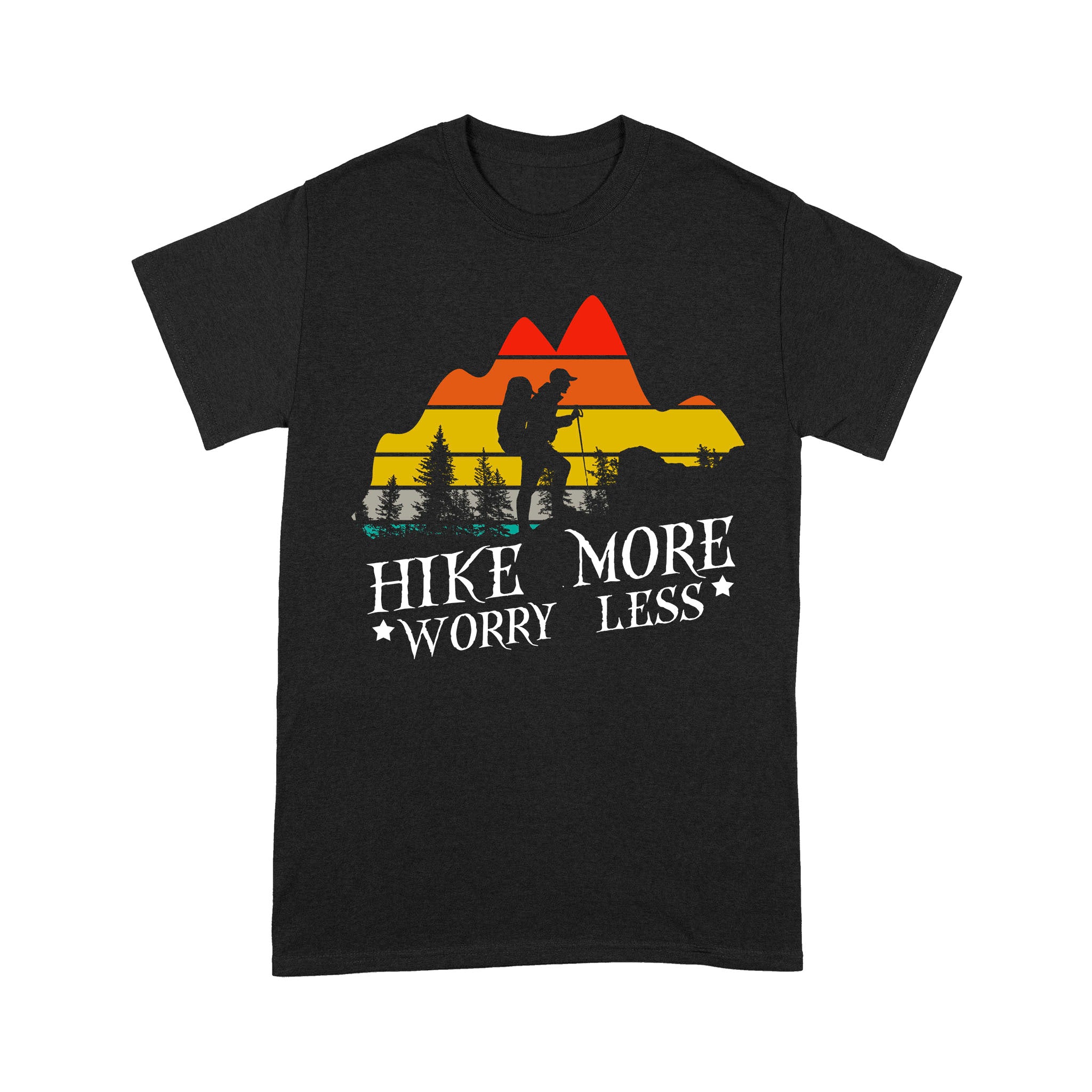 Vintage Hike More Worry Less Hiking Lovers Gift – Standard T-shirt