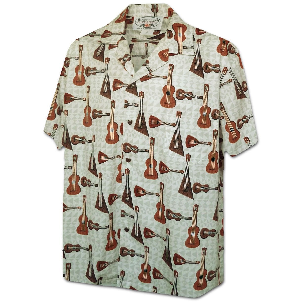 Ukulele Time Cream Hawaii Summer Shirt Ha54138