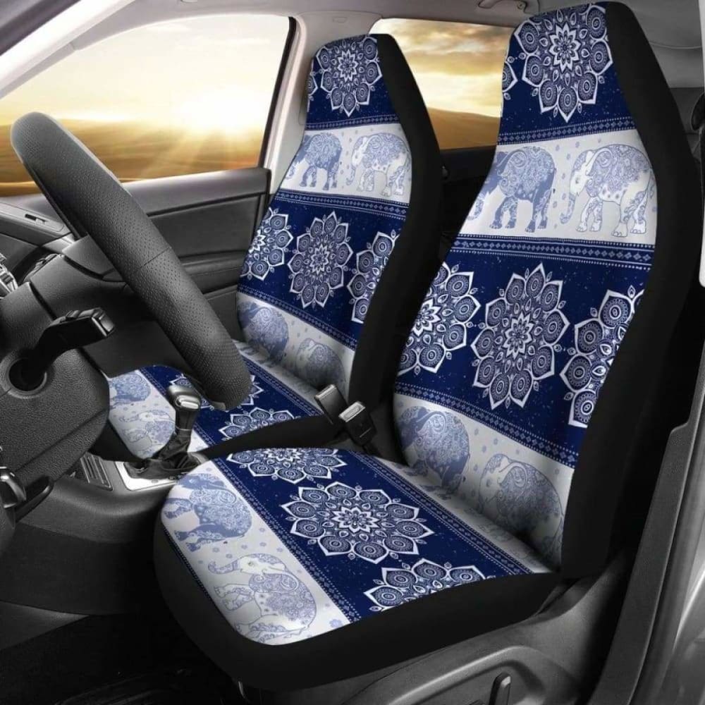 Flower Mandala Elephant Navy Car Seat Covers 202820