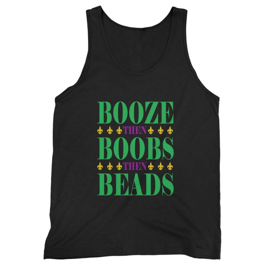 Booze Boobs Beads Mardi Gras Man’s Tank Top