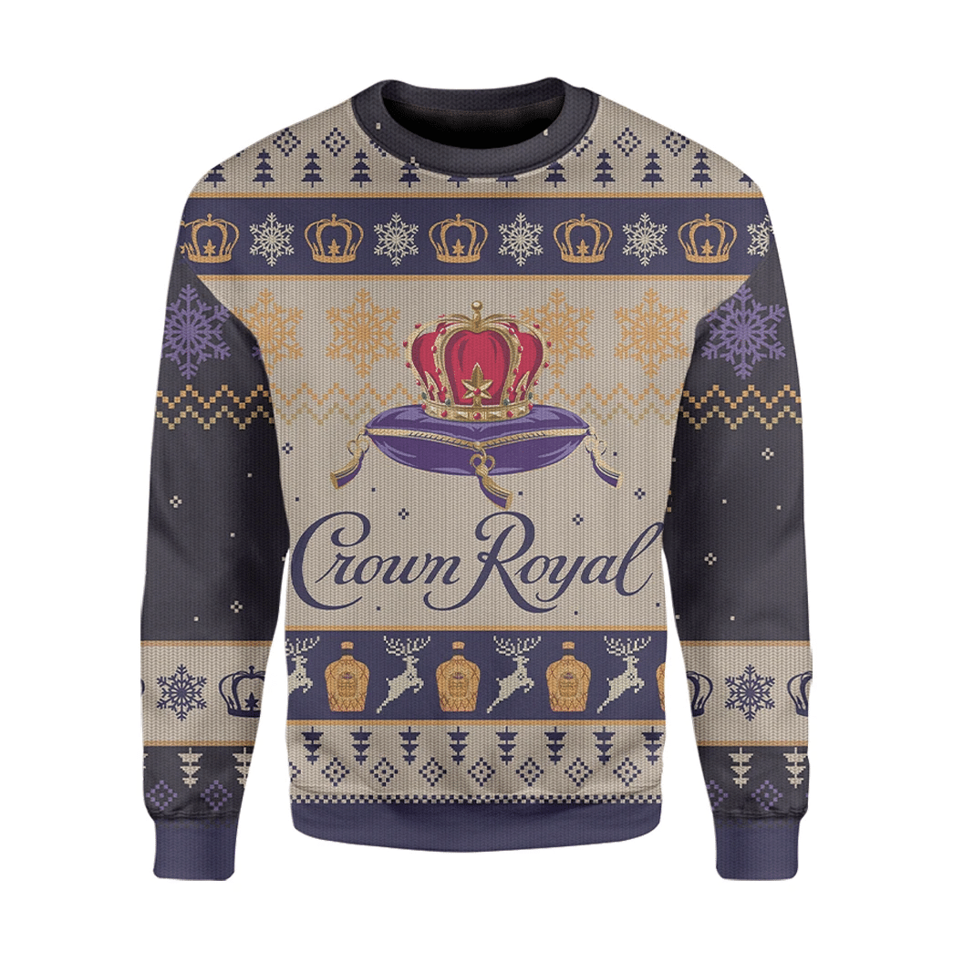 Alohazing 3D Crown Royal Ugly Christmas Sweatshirt